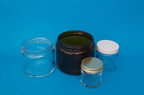 Pots verre blanc et ambré